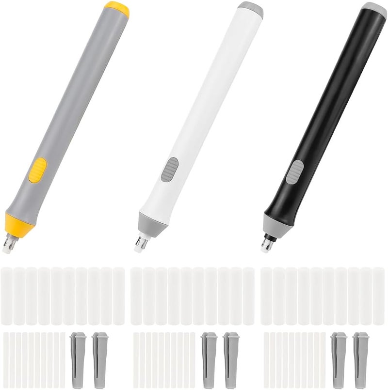 DOERDO DD 3PCS Electric Eraser Kit for Artists Automatic Pencil Eraser with 60PCS Eraser Refills Detailer Tool, Eraser Kit for Art Pencils, Painting - Image 1